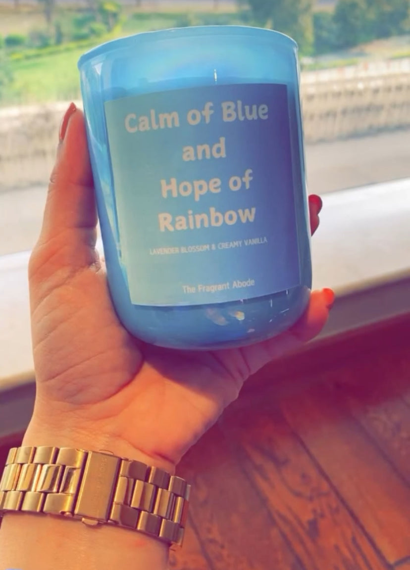 Calm of Blue & Hope of Rainbow - Lavender Blossom & Creamy Vanilla Candle