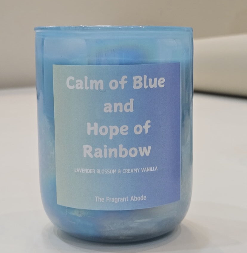 Calm of Blue & Hope of Rainbow - Lavender Blossom & Creamy Vanilla Candle