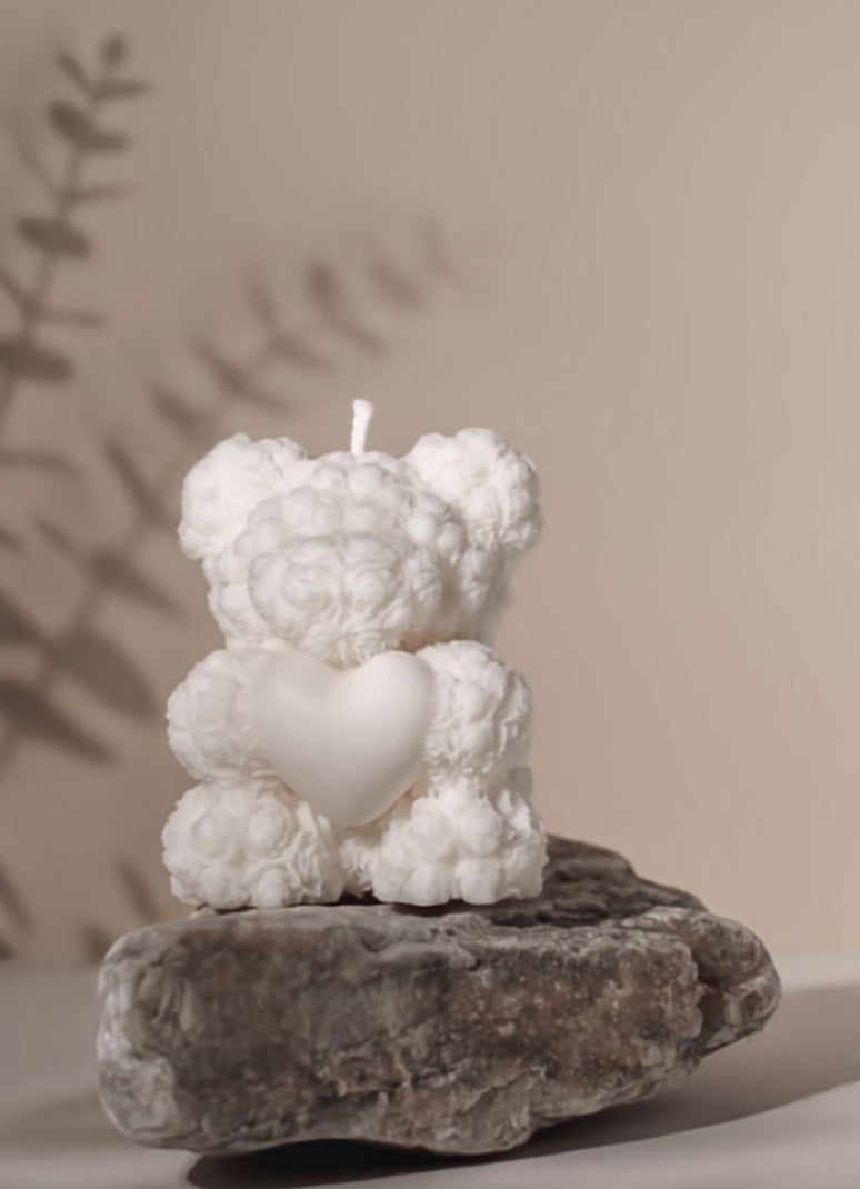Fluffy Teddy Bear Scented Soy Candle - Vanilla